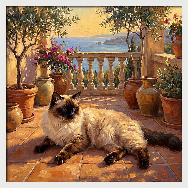 Ragdoll Cat In Mediterranean Paradise