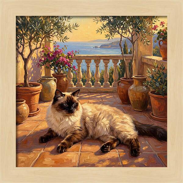 Ragdoll Cat In Mediterranean Paradise