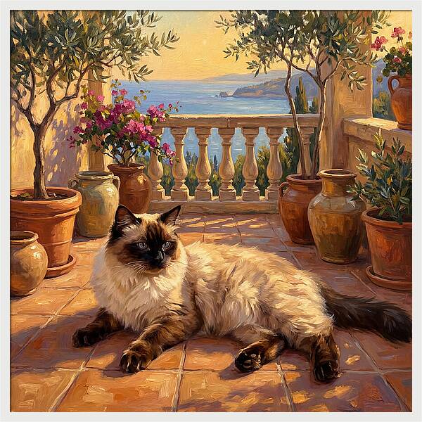 Ragdoll Cat In Mediterranean Paradise