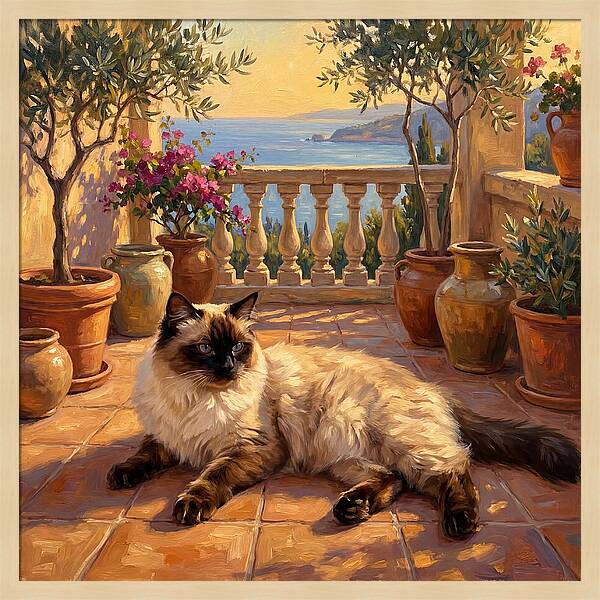 Ragdoll Cat In Mediterranean Paradise