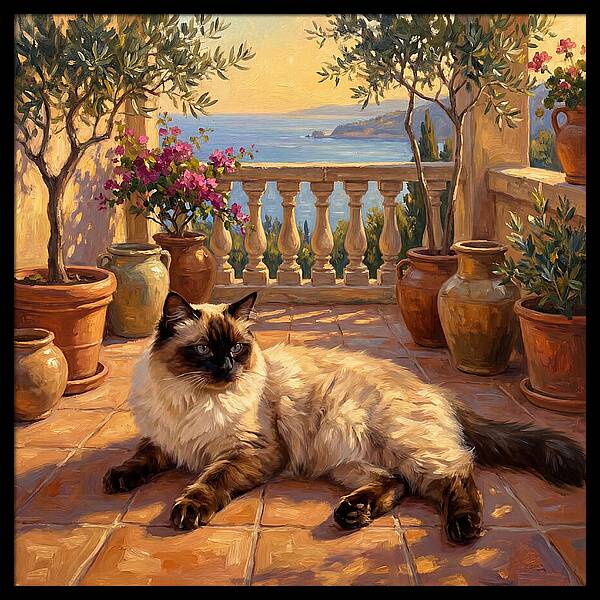 Ragdoll Cat In Mediterranean Paradise