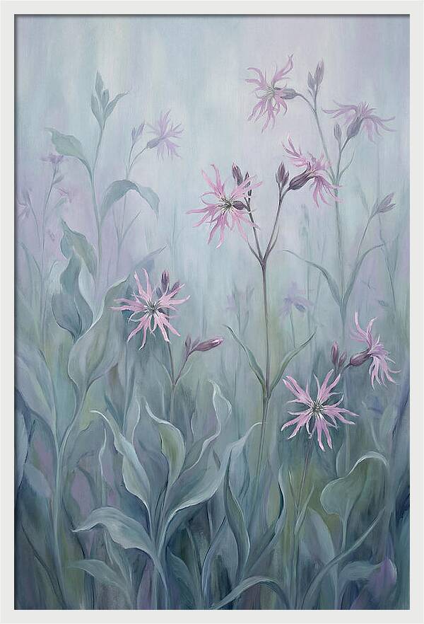 Ragged Robin Blossoms In Mist