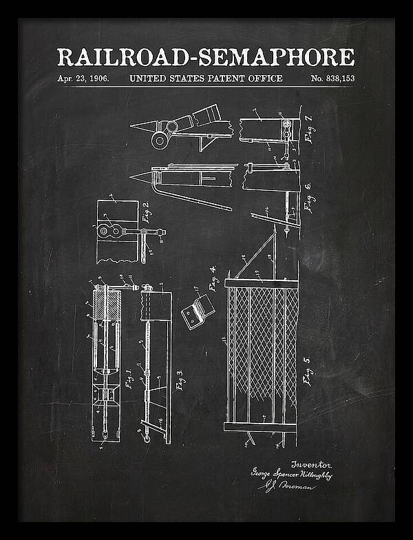 Railroad Semaphore Chalkboard Patent Us838153