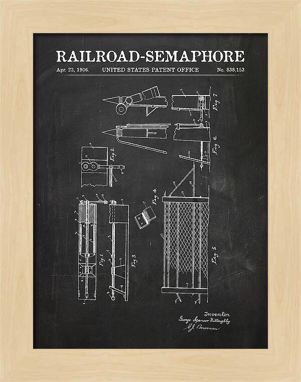 Railroad Semaphore Chalkboard Patent Us838153