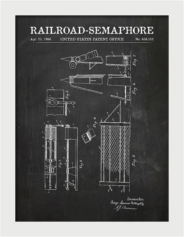 Railroad Semaphore Chalkboard Patent Us838153