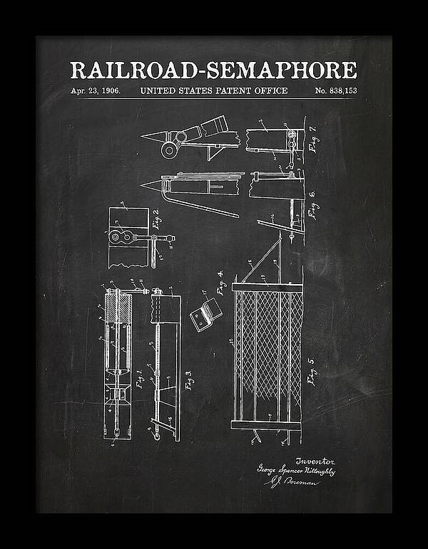 Railroad Semaphore Chalkboard Patent Us838153