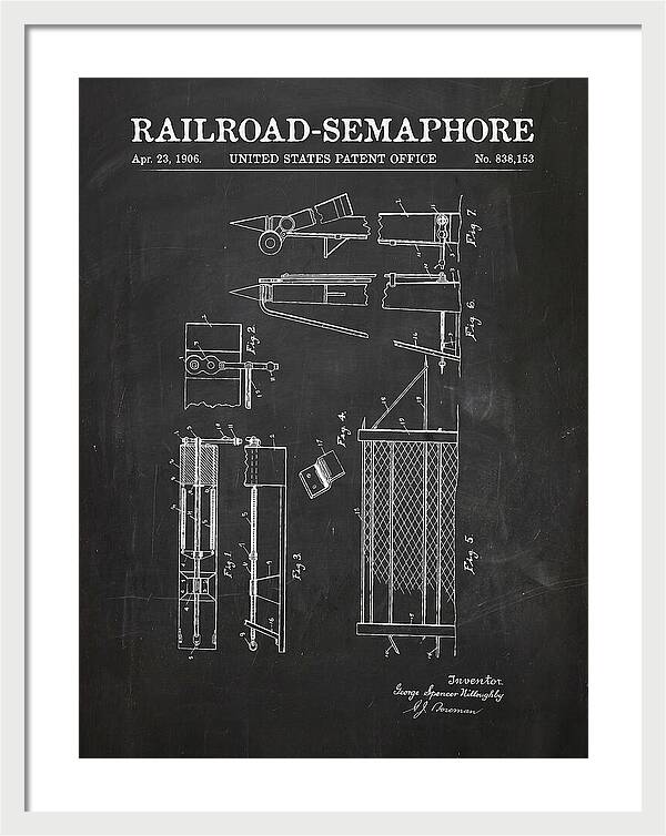 Railroad Semaphore Chalkboard Patent Us838153