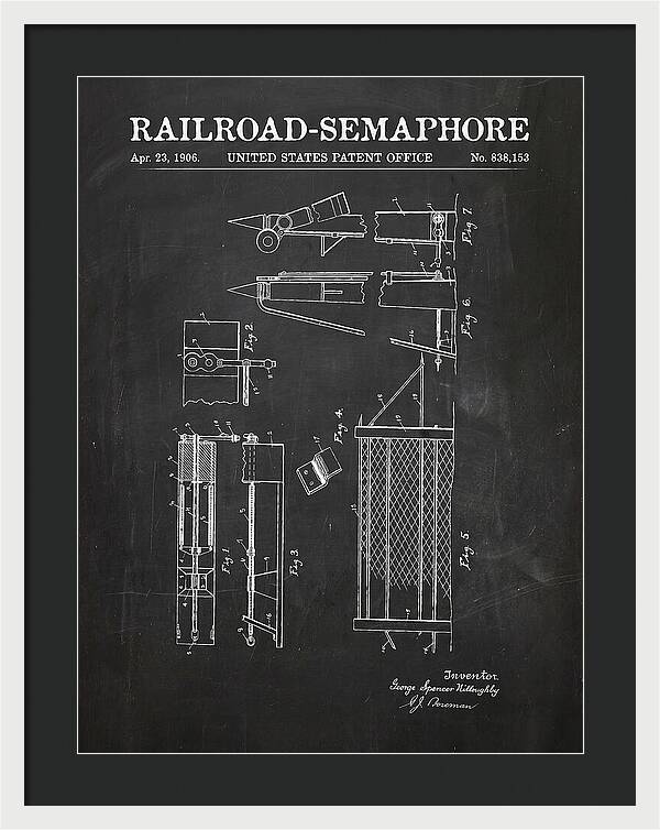 Railroad Semaphore Chalkboard Patent Us838153