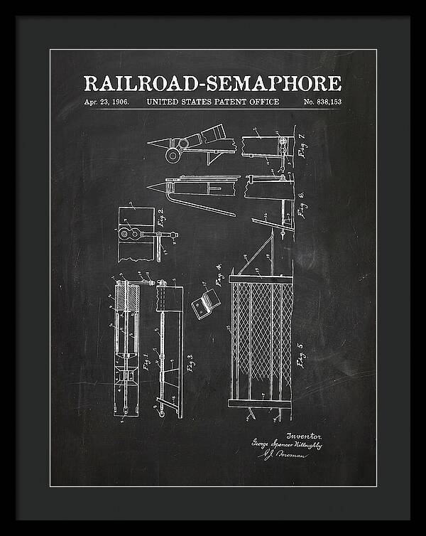 Railroad Semaphore Chalkboard Patent Us838153