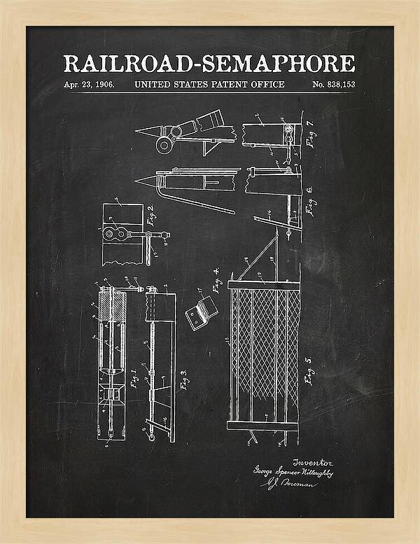 Railroad Semaphore Chalkboard Patent Us838153