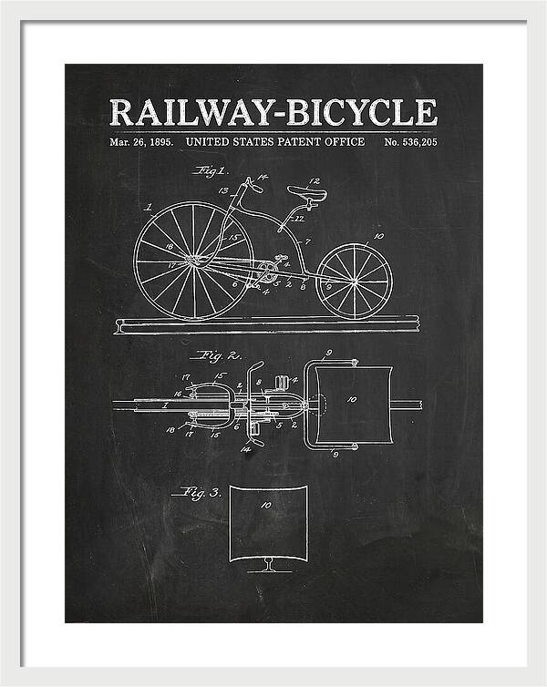 Railway Bicycle Chalkboard Patent Us536205a