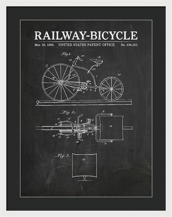 Railway Bicycle Chalkboard Patent Us536205a