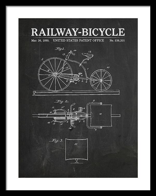Railway Bicycle Chalkboard Patent Us536205a