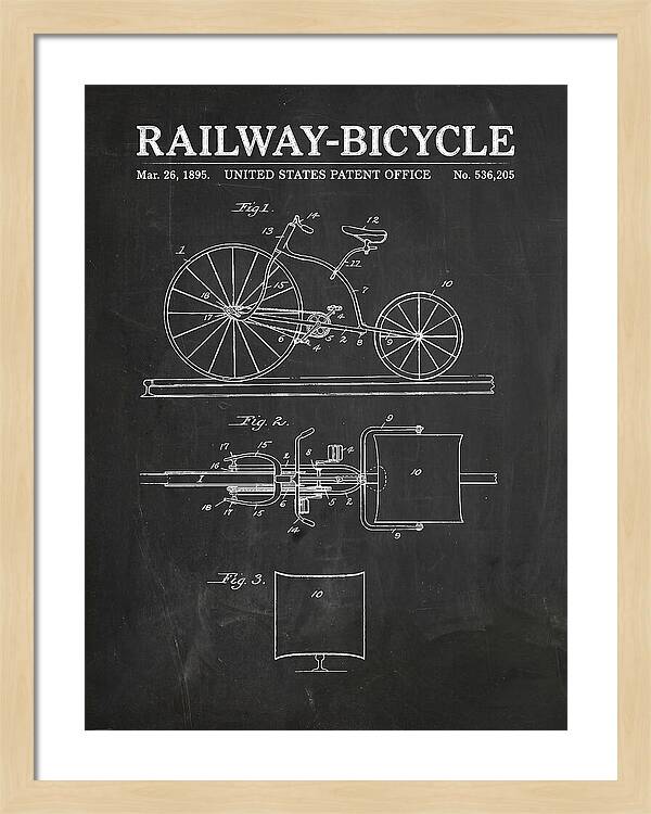Railway Bicycle Chalkboard Patent Us536205a