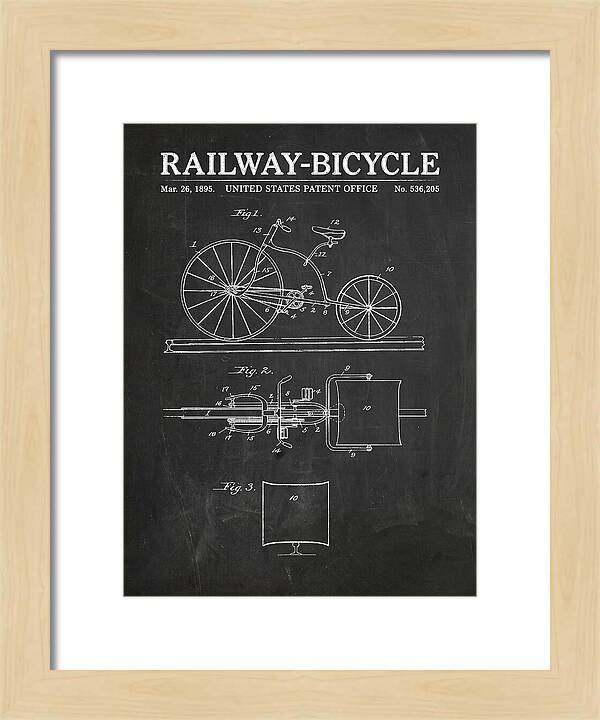 Railway Bicycle Chalkboard Patent Us536205a