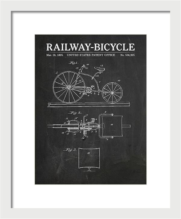 Railway Bicycle Chalkboard Patent Us536205a