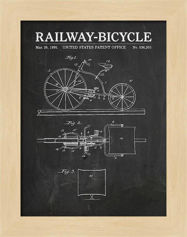 Railway Bicycle Chalkboard Patent Us536205a