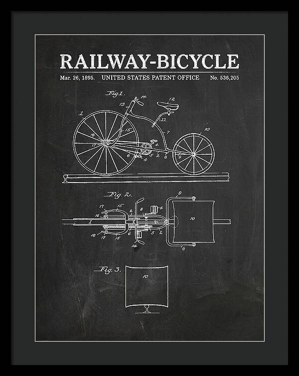 Railway Bicycle Chalkboard Patent Us536205a