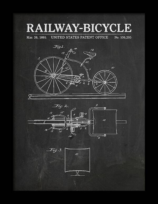 Railway Bicycle Chalkboard Patent Us536205a