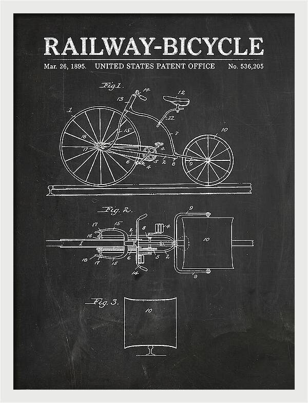 Railway Bicycle Chalkboard Patent Us536205a