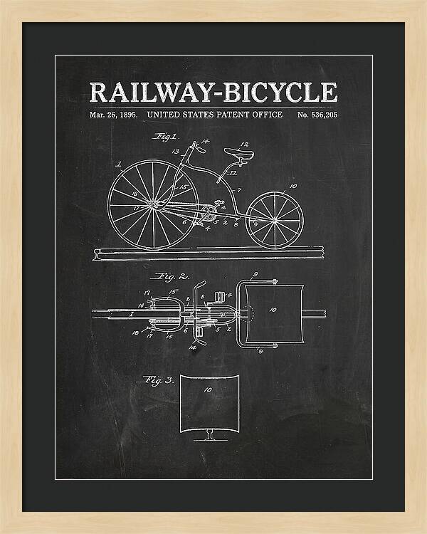 Railway Bicycle Chalkboard Patent Us536205a