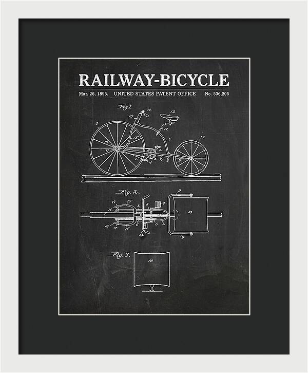 Railway Bicycle Chalkboard Patent Us536205a
