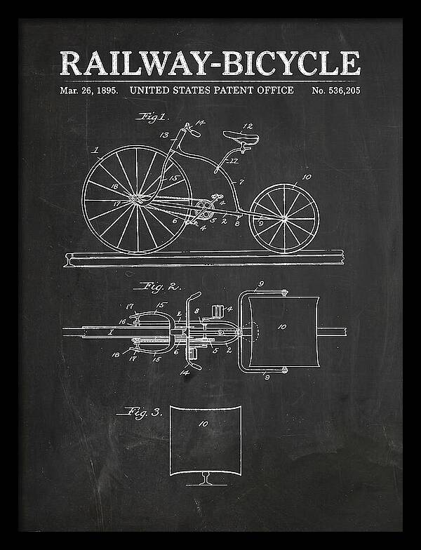Railway Bicycle Chalkboard Patent Us536205a