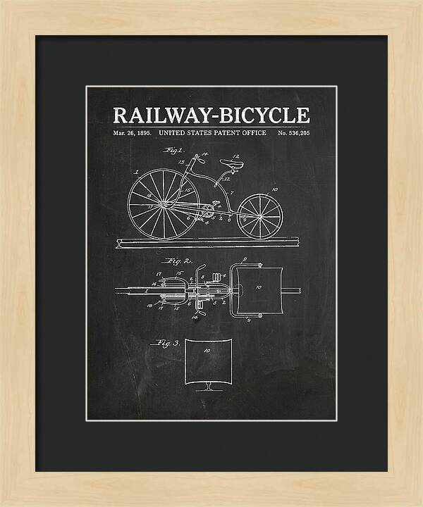 Railway Bicycle Chalkboard Patent Us536205a
