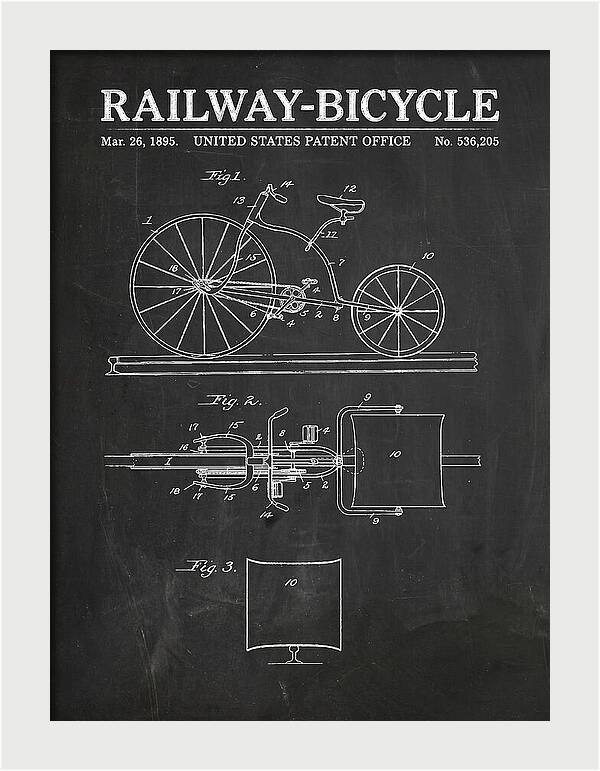 Railway Bicycle Chalkboard Patent Us536205a