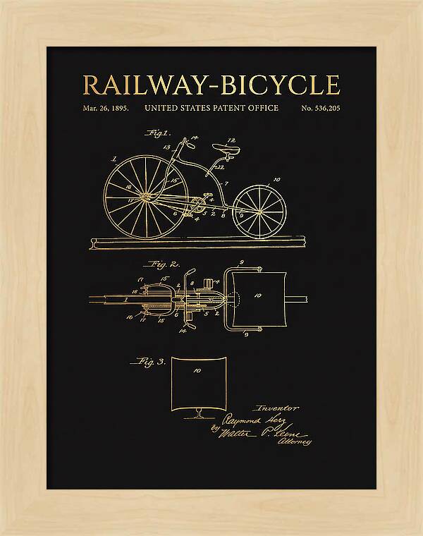 Railway Bicycle Gold Patent Us536205a