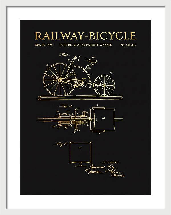 Railway Bicycle Gold Patent Us536205a