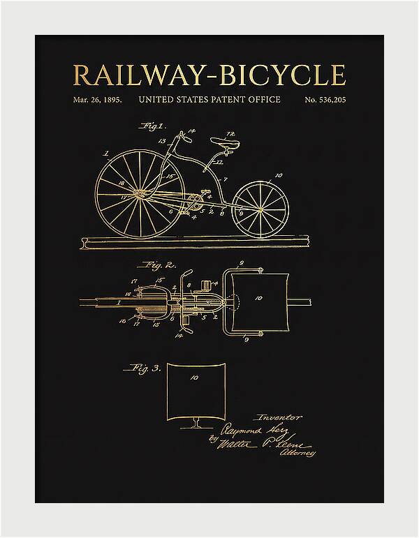 Railway Bicycle Gold Patent Us536205a