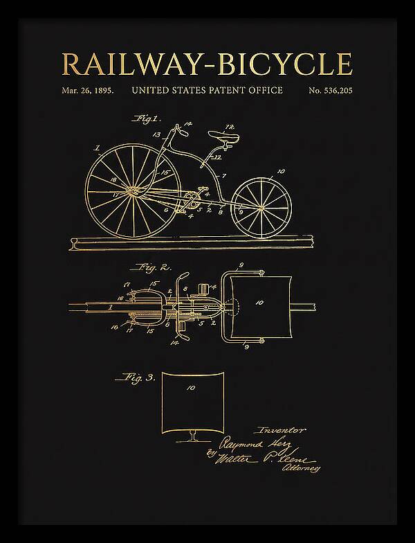 Railway Bicycle Gold Patent Us536205a