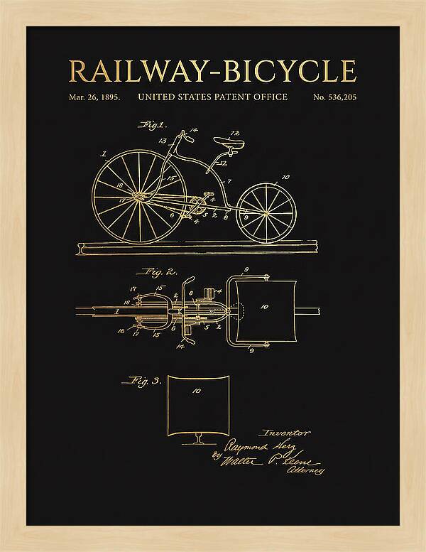 Railway Bicycle Gold Patent Us536205a