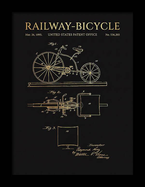 Railway Bicycle Gold Patent Us536205a
