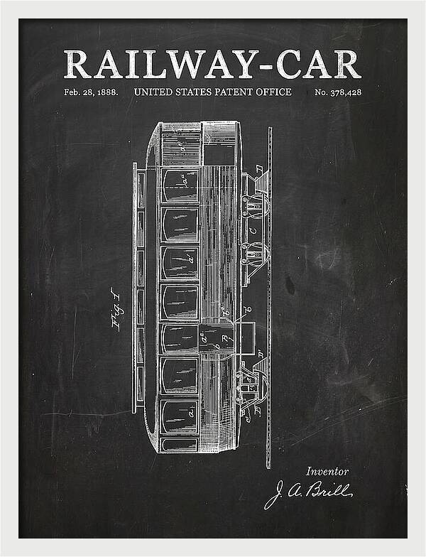 Railway Car Chalkboard Patent Us378428