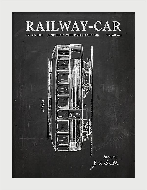 Railway Car Chalkboard Patent Us378428