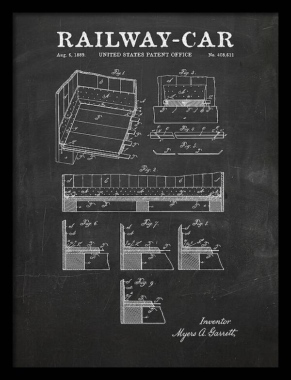 Railway Car Chalkboard Patent Us408611