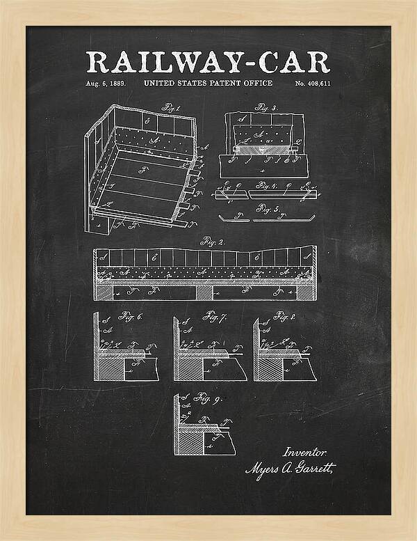 Railway Car Chalkboard Patent Us408611