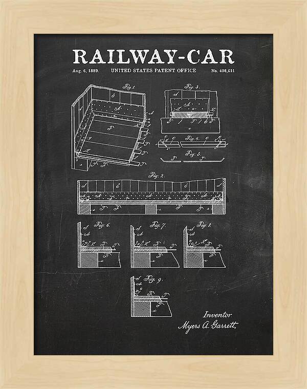 Railway Car Chalkboard Patent Us408611