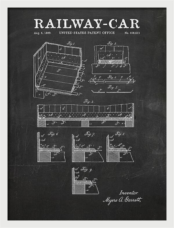 Railway Car Chalkboard Patent Us408611