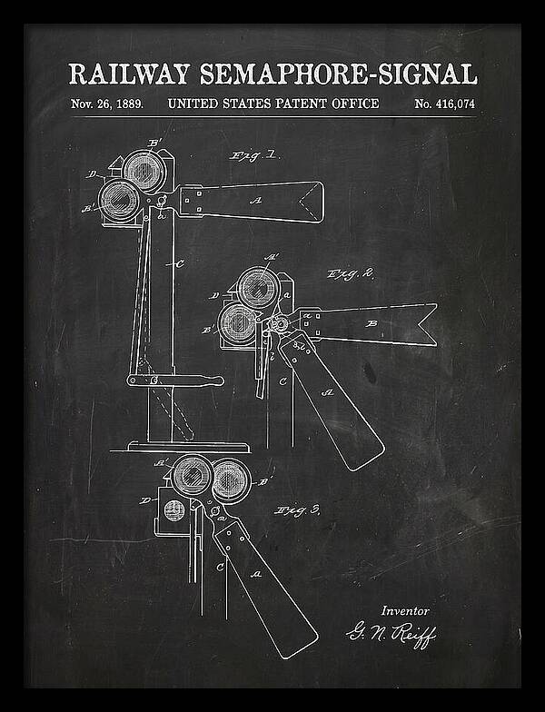 Railway Semaphore Signal Chalkboard Patent Us416074