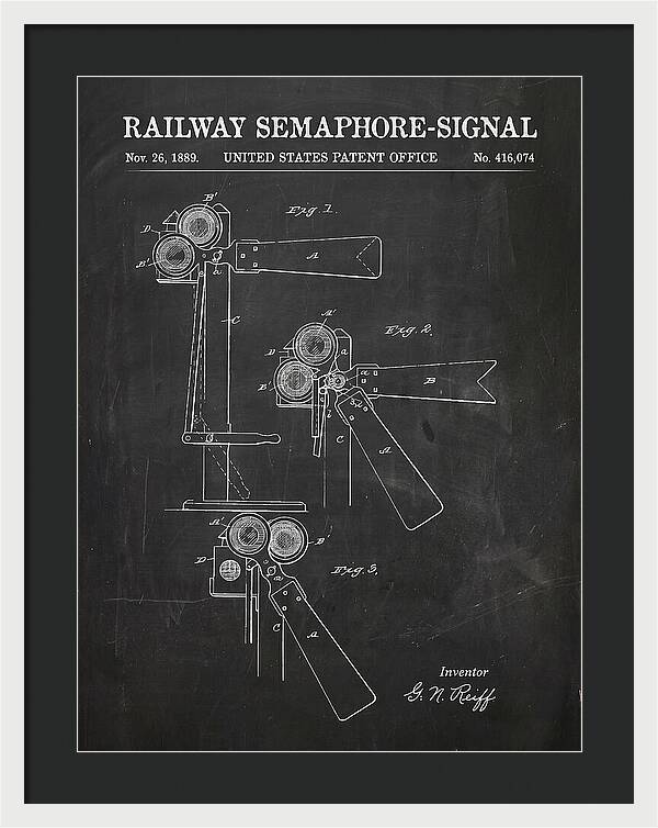 Railway Semaphore Signal Chalkboard Patent Us416074