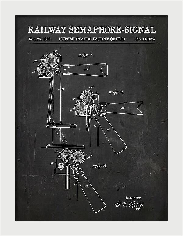 Railway Semaphore Signal Chalkboard Patent Us416074