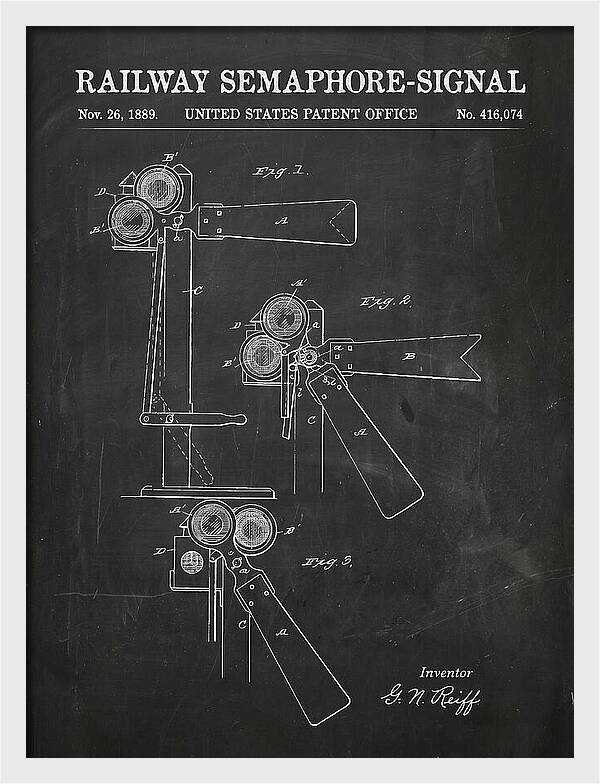 Railway Semaphore Signal Chalkboard Patent Us416074