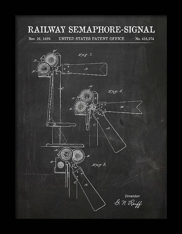 Railway Semaphore Signal Chalkboard Patent Us416074