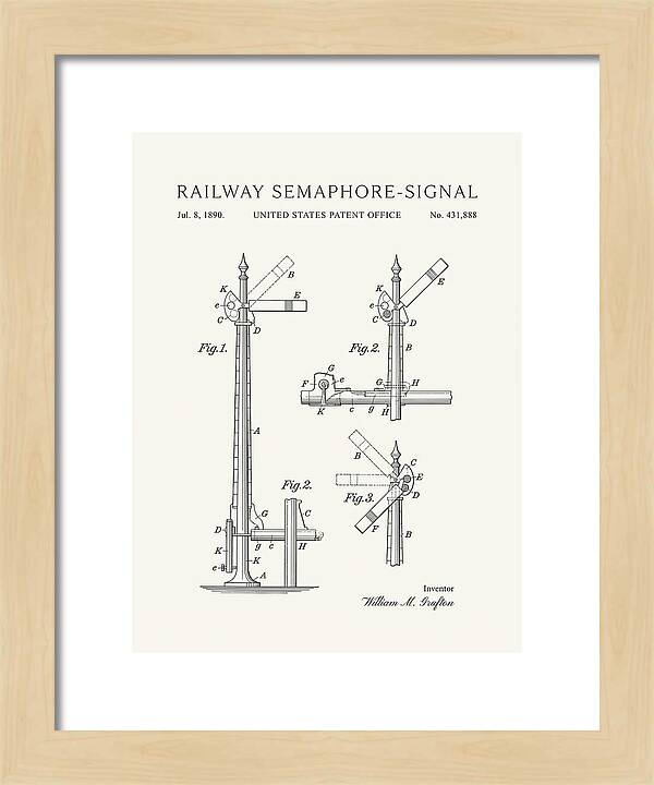 Railway Semaphore Signal Minimalist Patent Us431888