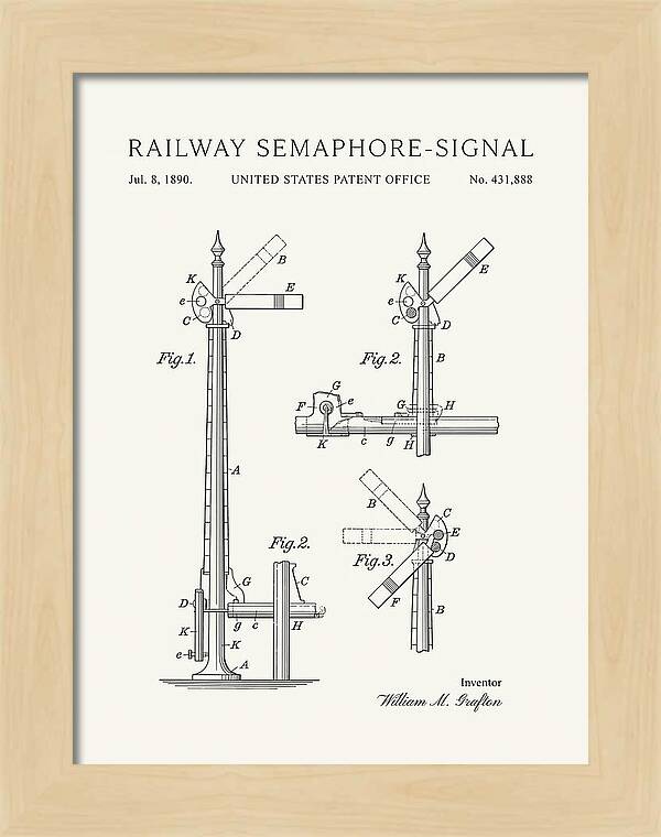Railway Semaphore Signal Minimalist Patent Us431888