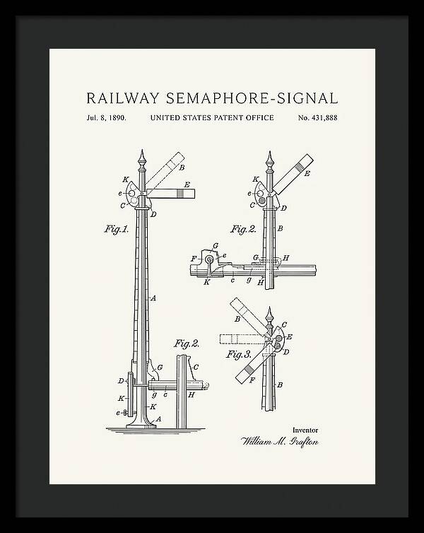 Railway Semaphore Signal Minimalist Patent Us431888