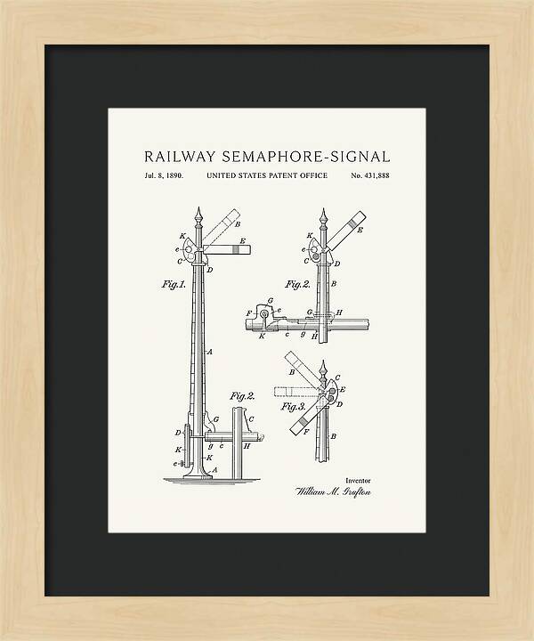 Railway Semaphore Signal Minimalist Patent Us431888